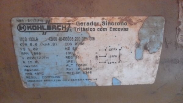Gerador trifasico de 6 KVA - Image 3